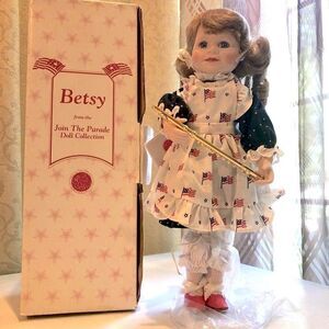 HAMILTON CLTN BETSY JOIN THE PARADE PORCELAIN DOLL